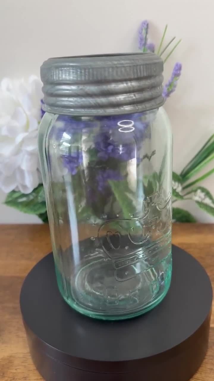 Vintage Crown Mason Jar With Zinc Lid – Canadian Aqua Glass